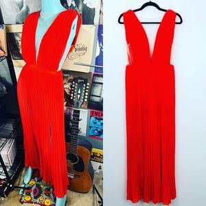 🔥BEAUTIFUL TALLY WEIJL 1970’s RETRO STYLE MAXI DRESS WITH ROMPER SHORTS FORMAL